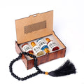 4 in 1 Attar Gift Set – Black, White, Ameer & Blue Oud + 33 Beads Tasbih in Wooden Box